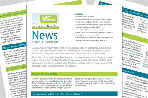 charity commission newsletter.